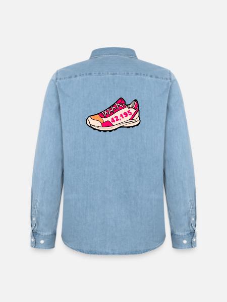 Chaussures de marathon à pied Course - Chemise en denim homme bio Stanley/Stella - bleu clair délavé