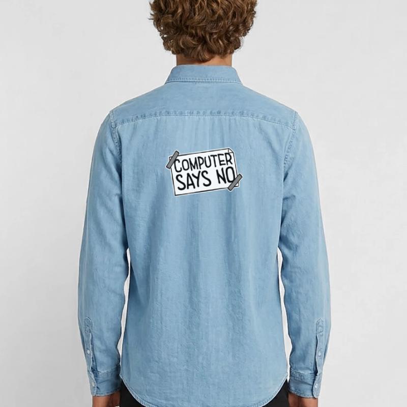 Computer Says No Lustig Programmierer Nerd Technik Männer Jeanshemd Organic von Stanley/Stella