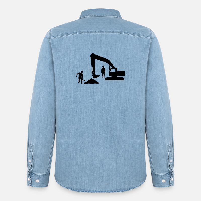Kipper-Crew – Sandarbeiter - Männer Jeanshemd Organic von Stanley/Stella - verwaschenes Hellblau