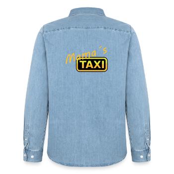 Humorvolles Mamas Taxi Schild - Männer Jeanshemd Organic von Stanley/Stella - verwaschenes Hellblau - Hinten - AI Model Male 185 light (185cm)
