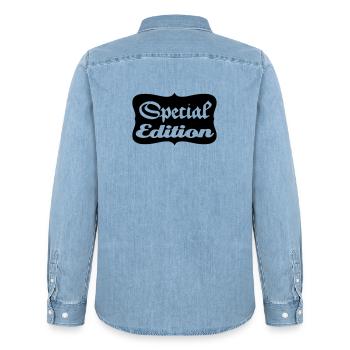 special edition tuner tuning custom bobber sticker - Chemise en denim homme bio Stanley/Stella - bleu clair délavé - Dos - AI Model Male 185 light (185cm)