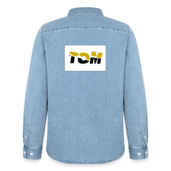 Tom - Männer Jeanshemd Organic von Stanley/Stella - verwaschenes Hellblau - Hinten - AI Model Male 185 light (185cm)