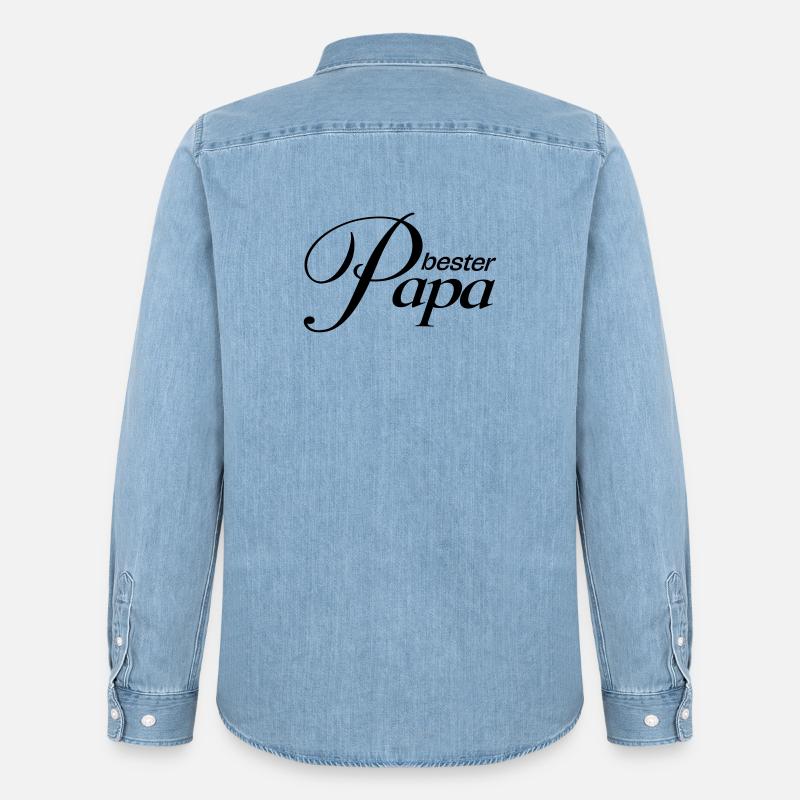 Bester Papa! - Männer Jeanshemd Organic von Stanley/Stella - verwaschenes Hellblau