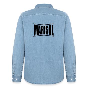 nom t-shirt Marisol t-shirt idée cadeau - Chemise en denim homme bio Stanley/Stella - bleu clair délavé - Dos - AI Model Male 185 light (185cm)