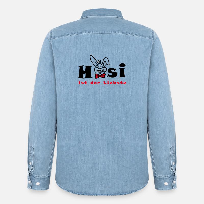 Bunny est la plus chère Easter - Chemise en denim homme bio Stanley/Stella - bleu clair délavé