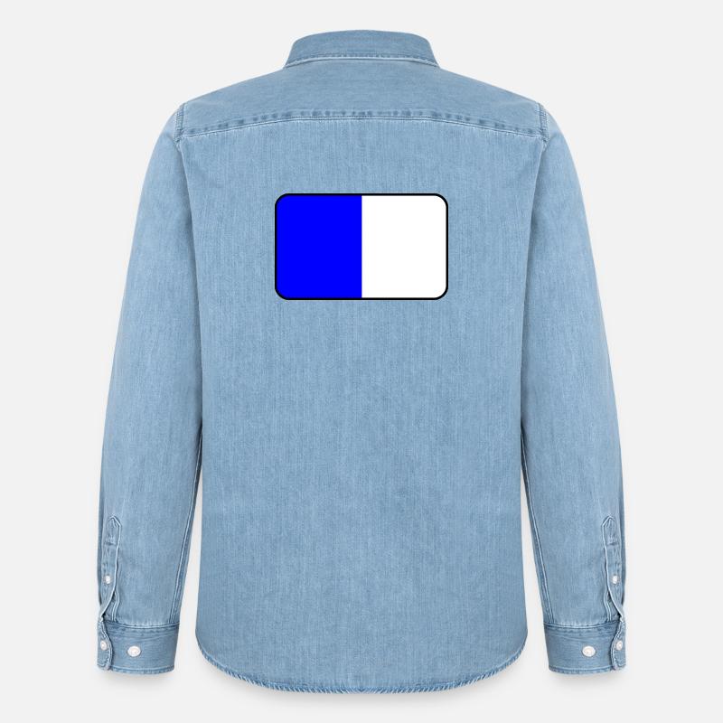 Spa-Flaggenemblem - Männer Jeanshemd Organic von Stanley/Stella - verwaschenes Hellblau
