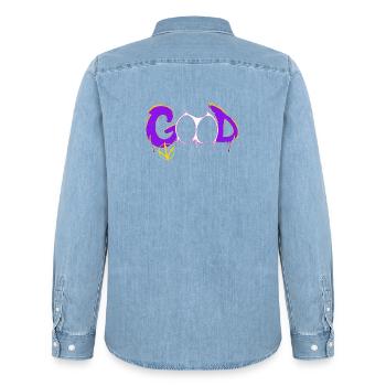 Bon - Chemise en denim homme bio Stanley/Stella - bleu clair délavé - Dos - AI Model Male 185 light (185cm)