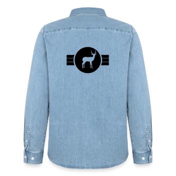 Antilope Silhouette - Männer Jeanshemd Organic von Stanley/Stella - verwaschenes Hellblau - Hinten - AI Model Male 185 light (185cm)
