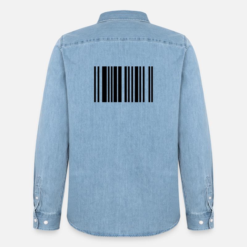 barcode - Männer Jeanshemd Organic von Stanley/Stella - verwaschenes Hellblau