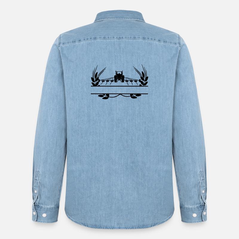 Ackerbau Traktor Getreideanbau - Männer Jeanshemd Organic von Stanley/Stella - verwaschenes Hellblau