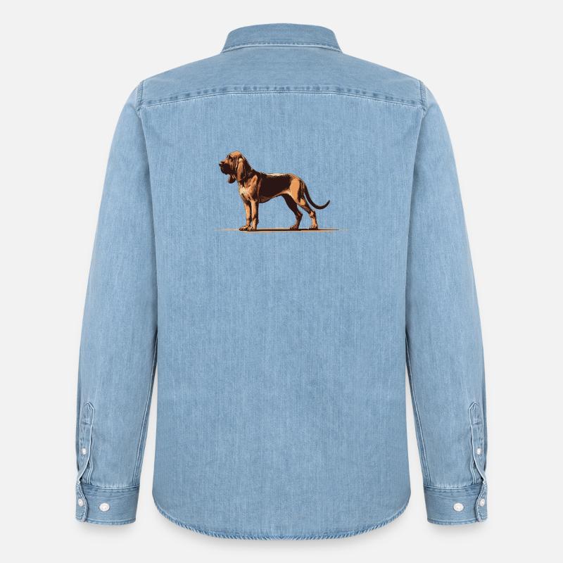 Bluthund - Männer Jeanshemd Organic von Stanley/Stella - verwaschenes Hellblau