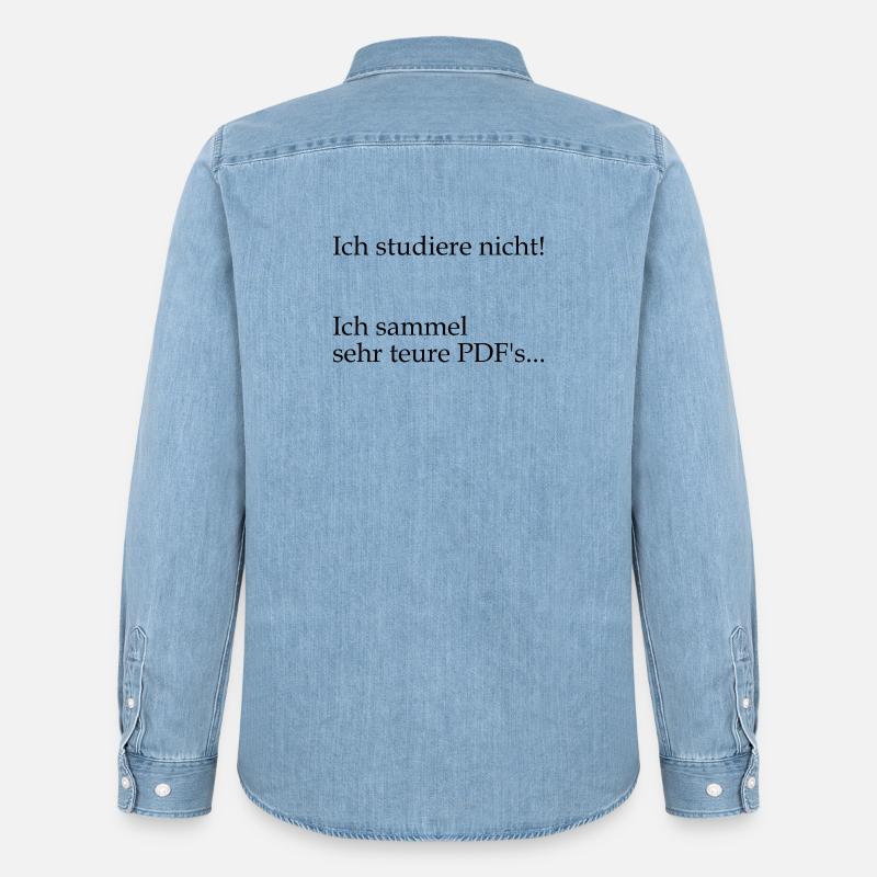 Unispruch "sehr teure PDFs" Geschenk, Studenten - Männer Jeanshemd Organic von Stanley/Stella - verwaschenes Hellblau