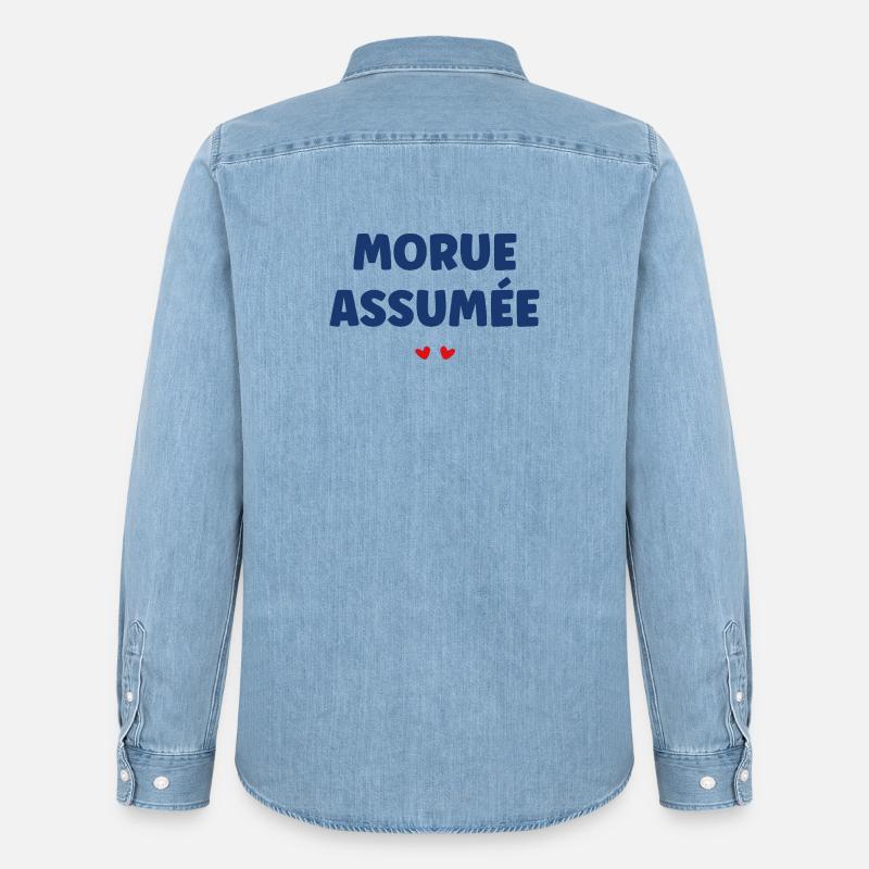 Cod vermutet: Meereshumor - Männer Jeanshemd Organic von Stanley/Stella - verwaschenes Hellblau