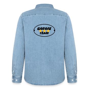 Garage Team - Chemise en denim homme bio Stanley/Stella - bleu clair délavé - Dos - AI Model Male 185 light (185cm)
