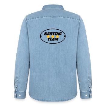 Go-Kart / Karting / Kart / Fahrer - Männer Jeanshemd Organic von Stanley/Stella - verwaschenes Hellblau - Hinten - AI Model Male 185 light (185cm)