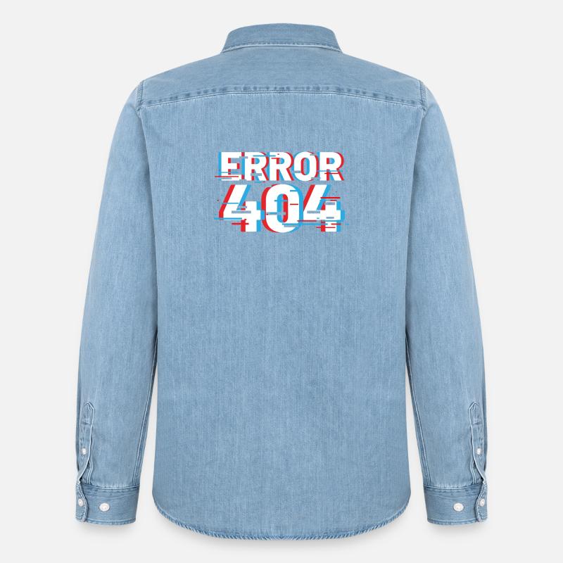 Fehler 404 Glitch - Männer Jeanshemd Organic von Stanley/Stella - verwaschenes Hellblau