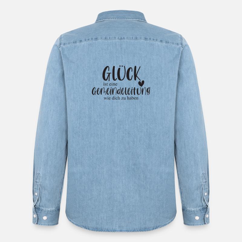 Gemeindeleitung Ehrenamt Gemeinde Geschenk - Männer Jeanshemd Organic von Stanley/Stella - verwaschenes Hellblau
