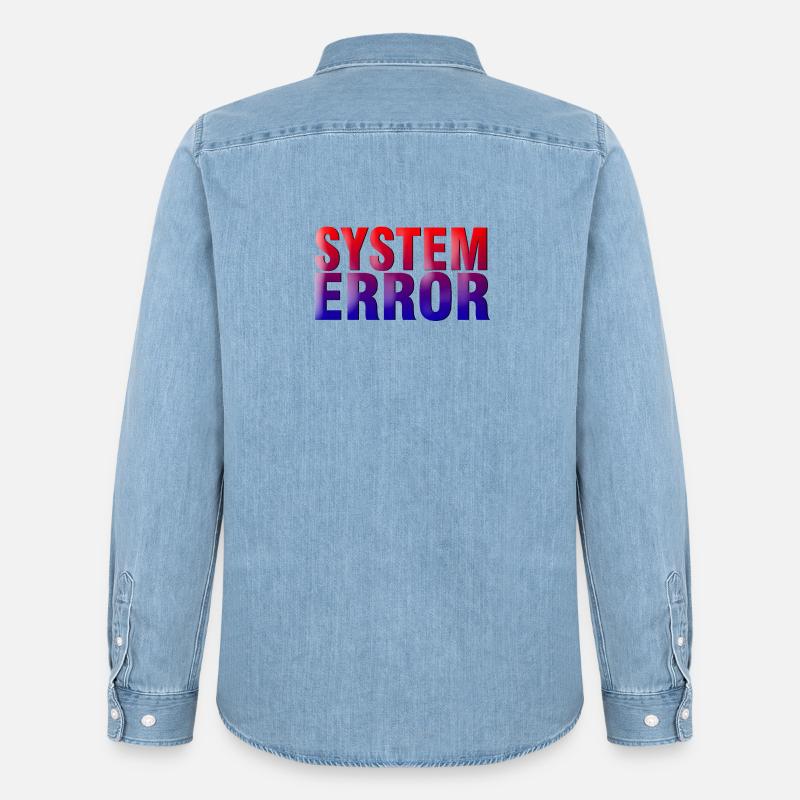 Systemfehler Gradient Typo - Männer Jeanshemd Organic von Stanley/Stella - verwaschenes Hellblau