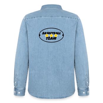 Basketball team - Men’s Organic Denim Shirt by Stanley/Stella - light wash - Back - AI Model Male 185 light (185cm)