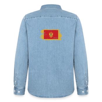 Montenegro Vintage Flagge - Männer Jeanshemd Organic von Stanley/Stella - verwaschenes Hellblau - Hinten - AI Model Male 185 light (185cm)