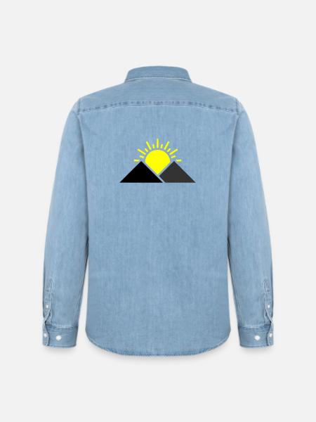 Sun Mountains Landscape - Men’s Organic Denim Shirt by Stanley/Stella - light wash