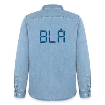 Bleu - LCD - Chemise en denim homme bio Stanley/Stella - bleu clair délavé - Dos - AI Model Male 185 light (185cm)