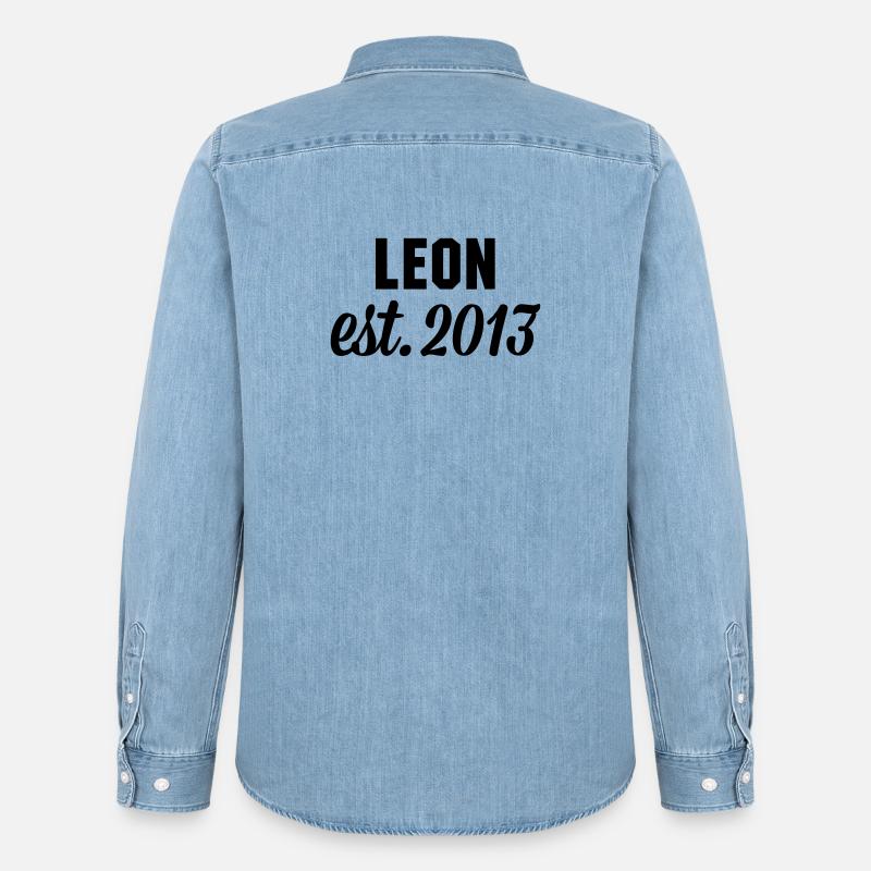Leon est 2013 - Männer Jeanshemd Organic von Stanley/Stella - verwaschenes Hellblau