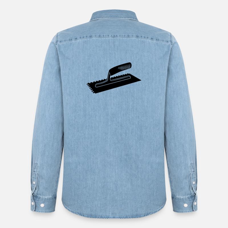 Fliesenkleber oder Leimkamm - Männer Jeanshemd Organic von Stanley/Stella - verwaschenes Hellblau