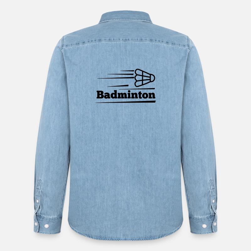 Badmintontext mit überfliegendem Shuttle - Männer Jeanshemd Organic von Stanley/Stella - verwaschenes Hellblau