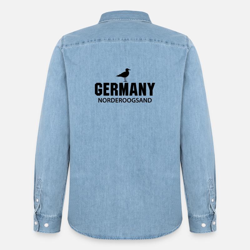 Norderoogsand GERMANY - Männer Jeanshemd Organic von Stanley/Stella - verwaschenes Hellblau