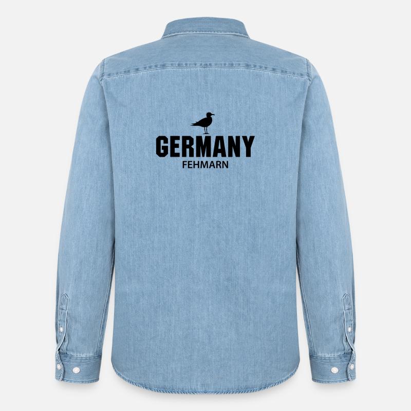 Fehmarn GERMANY - Männer Jeanshemd Organic von Stanley/Stella - verwaschenes Hellblau