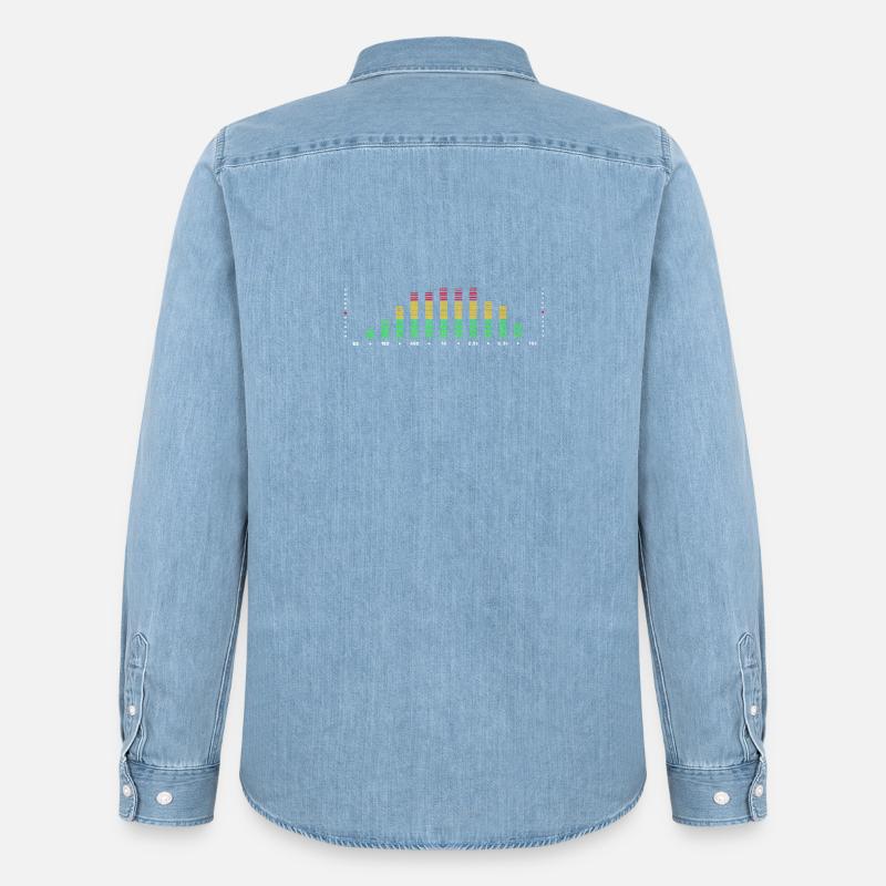 Rainbow Equalizer Pulse - Männer Jeanshemd Organic von Stanley/Stella - verwaschenes Hellblau