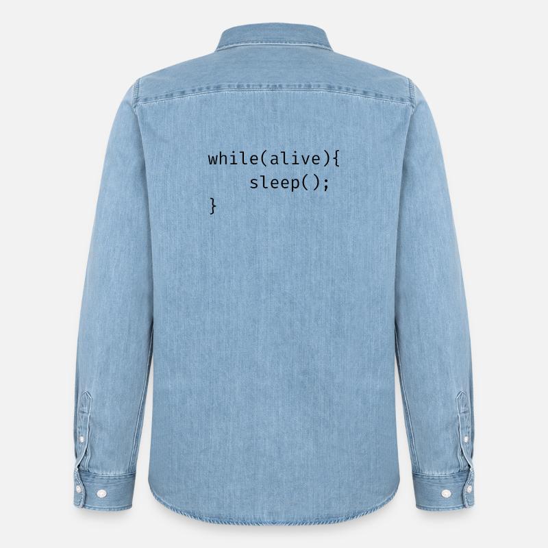 while(alive){ sleep(); Memes - Men’s Organic Denim Shirt by Stanley/Stella - light wash