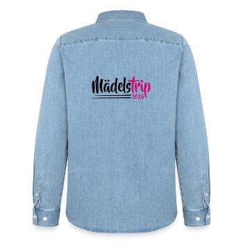 Girl Trip 2026 Gir des filles Strip des filles Strip des filles - Chemise en denim homme bio Stanley/Stella - bleu clair délavé - Dos - AI Model Male 185 light (185cm)