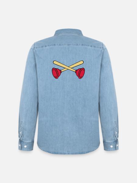 Pömpel crossed - Männer Jeanshemd Organic von Stanley/Stella - verwaschenes Hellblau