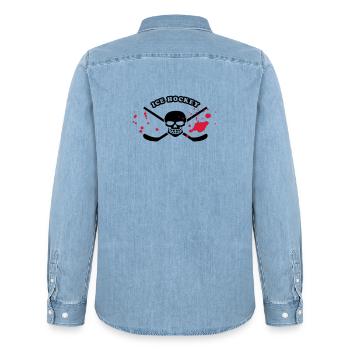 hockey - Chemise en denim homme bio Stanley/Stella - bleu clair délavé - Dos - AI Model Male 185 light (185cm)