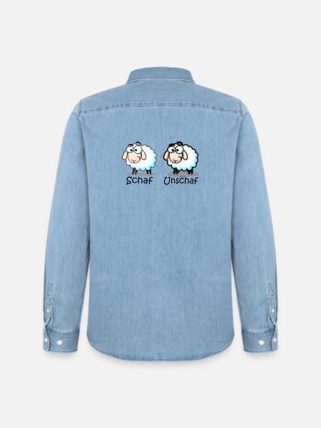 sheep - Men’s Organic Denim Shirt by Stanley/Stella - light wash