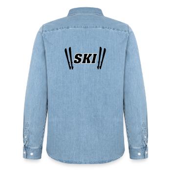 Skis - Chemise en denim homme bio Stanley/Stella - bleu clair délavé - Dos - AI Model Male 185 light (185cm)