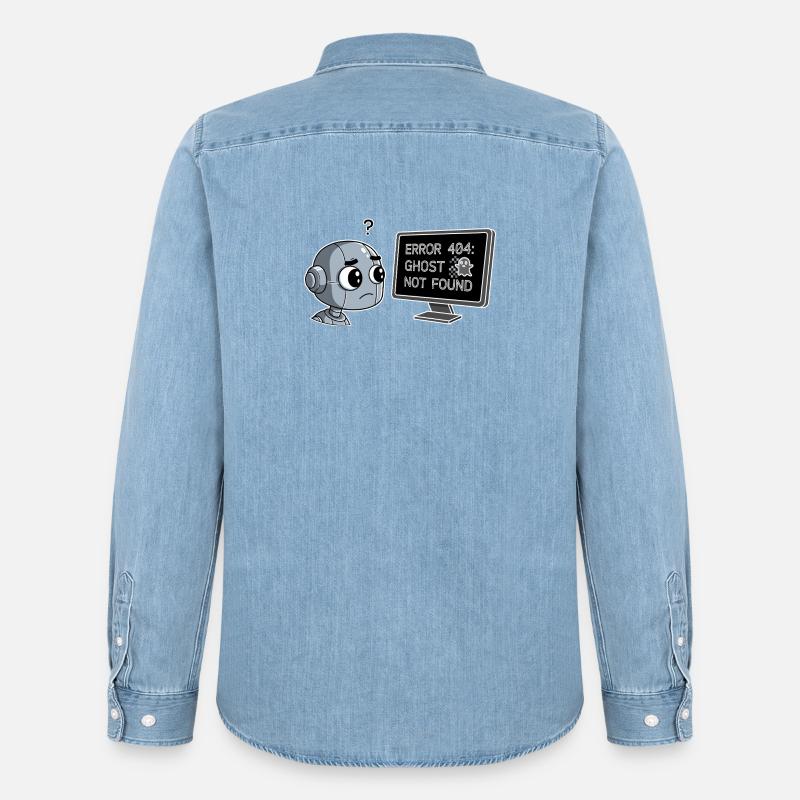 Error 404: Ghost Not Found - Männer Jeanshemd Organic von Stanley/Stella - verwaschenes Hellblau