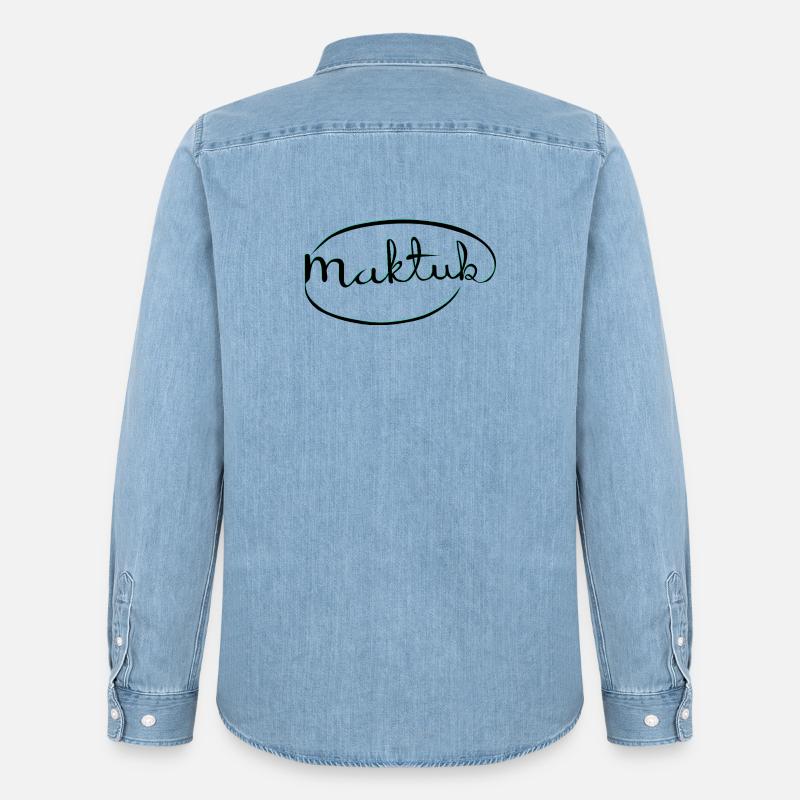 MakeKita Mint Script - Men’s Organic Denim Shirt by Stanley/Stella - light wash