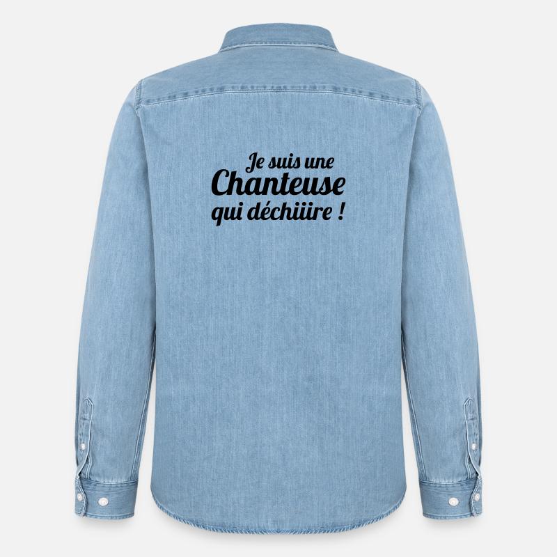 Ich bin ein Sänger, der tränt - Männer Jeanshemd Organic von Stanley/Stella - verwaschenes Hellblau