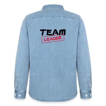[ Team Leader ] - Chemise en denim homme bio Stanley/Stella - bleu clair délavé - Dos - AI Model Male 185 light (185cm)