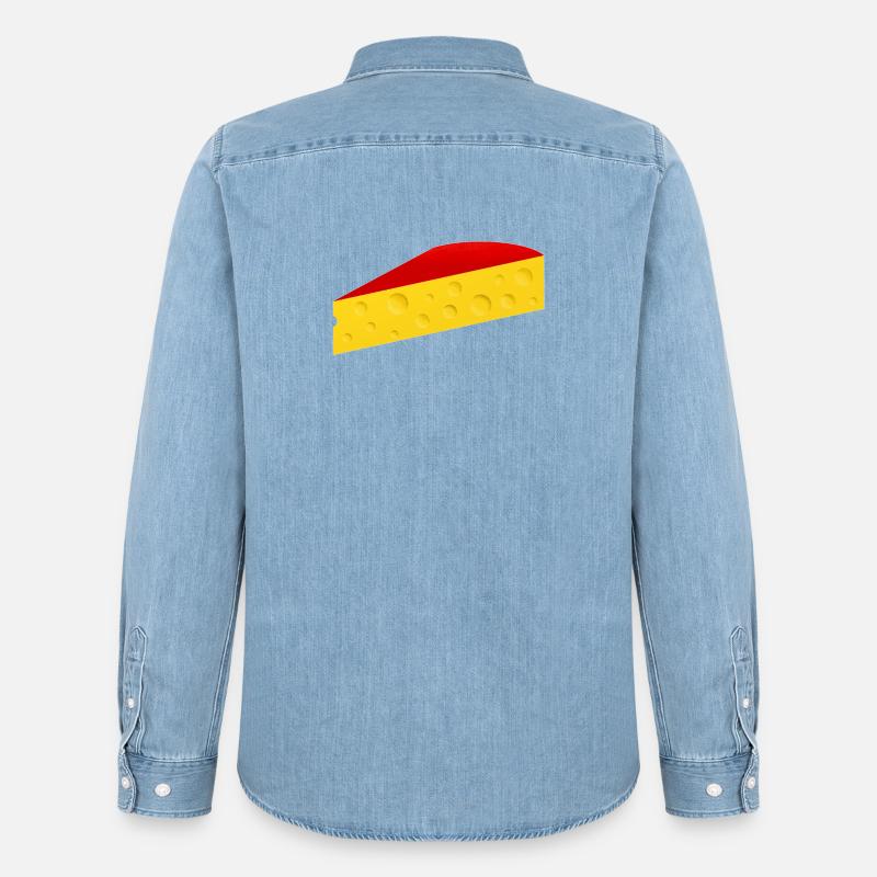 Käseecke mit roter Rinde - Männer Jeanshemd Organic von Stanley/Stella - verwaschenes Hellblau