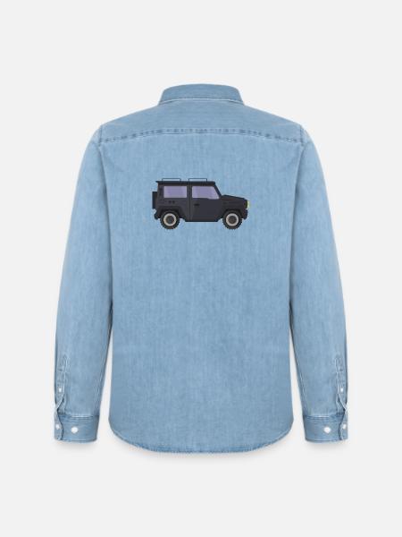 Jeep - Chemise en denim homme bio Stanley/Stella - bleu clair délavé