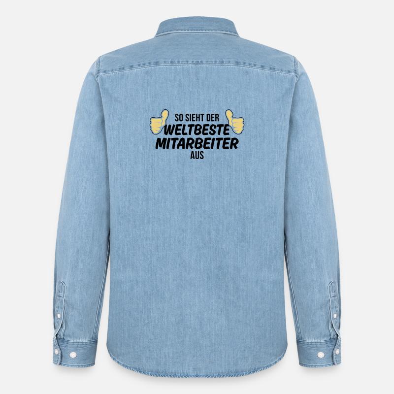 der weltbeste mitarbeiter - Männer Jeanshemd Organic von Stanley/Stella - verwaschenes Hellblau