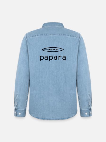 Papara Tahiti Surf Spot - Men’s Organic Denim Shirt by Stanley/Stella - light wash