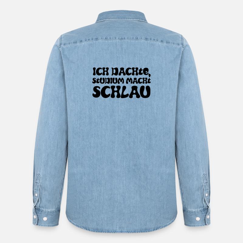Ich dachte, Studium macht schlau - Männer Jeanshemd Organic von Stanley/Stella - verwaschenes Hellblau
