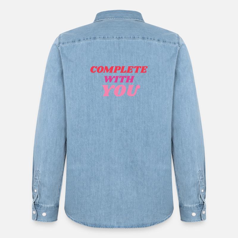 Vollständig mit Dir Romantic Statement - Männer Jeanshemd Organic von Stanley/Stella - verwaschenes Hellblau