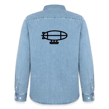 Airship - Men’s Organic Denim Shirt by Stanley/Stella - light wash - Back - AI Model Male 185 light (185cm)