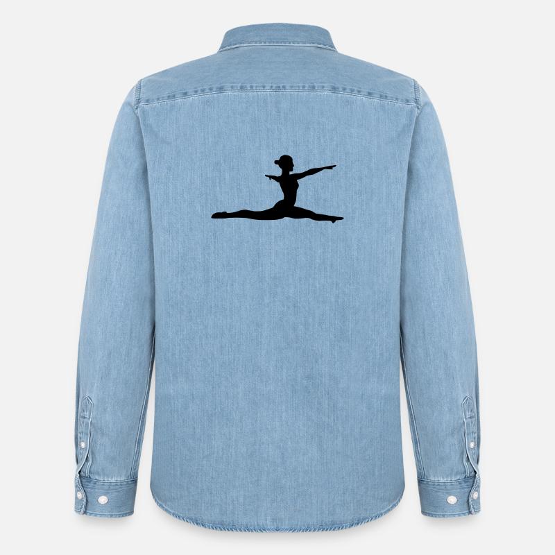 Ginnastica artistica - Camicia in denim uomo bio di Stanley/Stella - azzurro chiaro slavato
